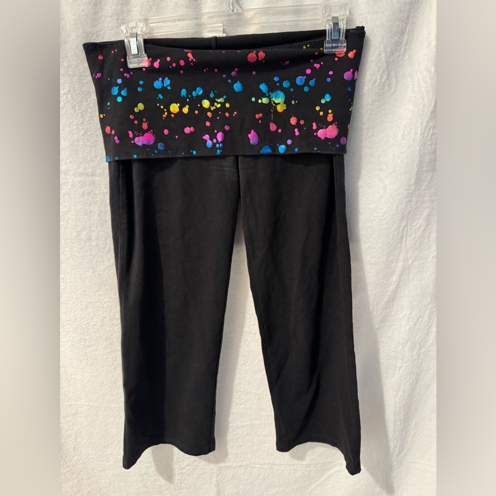 PINK Victoria's Secret Black Leggings with Colorful LOVE Design - Picture 3 of 5
